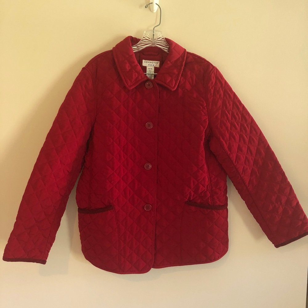 Vintage Covington Cranberry Red Quilted Jacket
